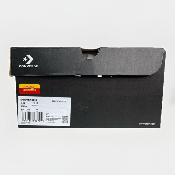 Converse Chuck Taylor CTAS High Street Mid Men 9.5 Shoes Grey Black Sneaker New - Picture 8 of 10